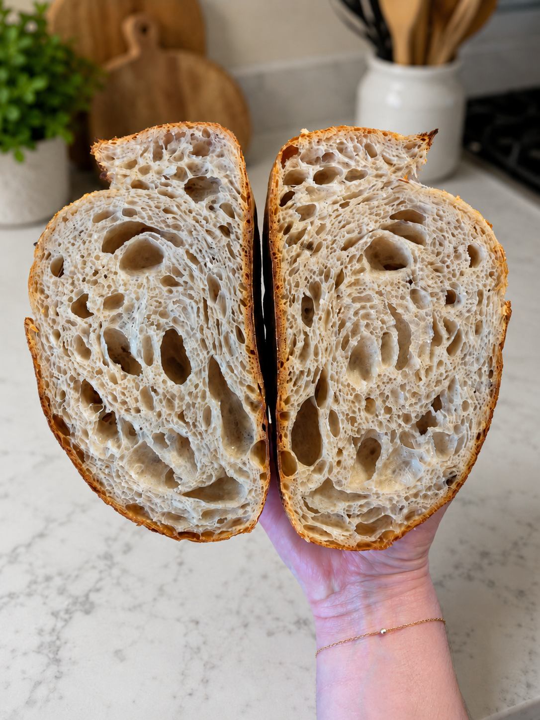 85% Hydration Open Crumb Sourdough — homemade sourdough recipe
